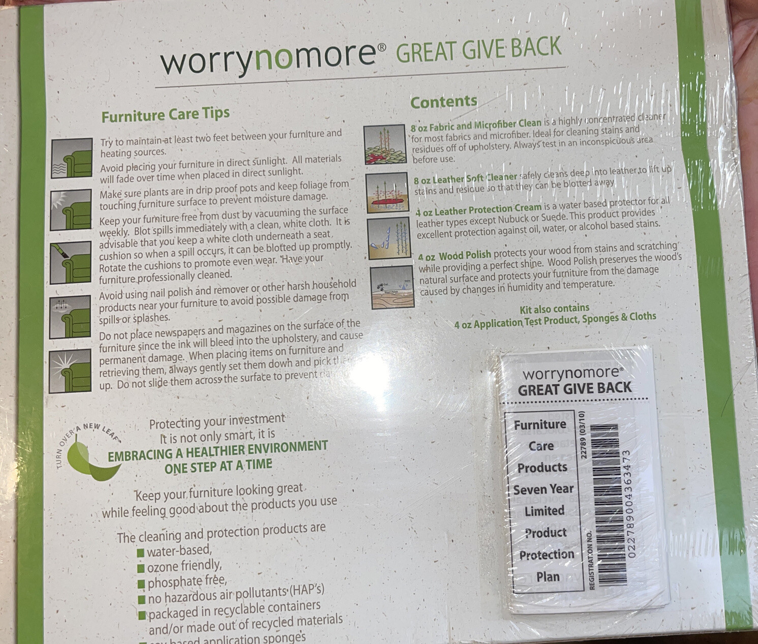Worry No More Care Kit, Eco Friendly, Leather Fabric Microfiber Wood Furniture