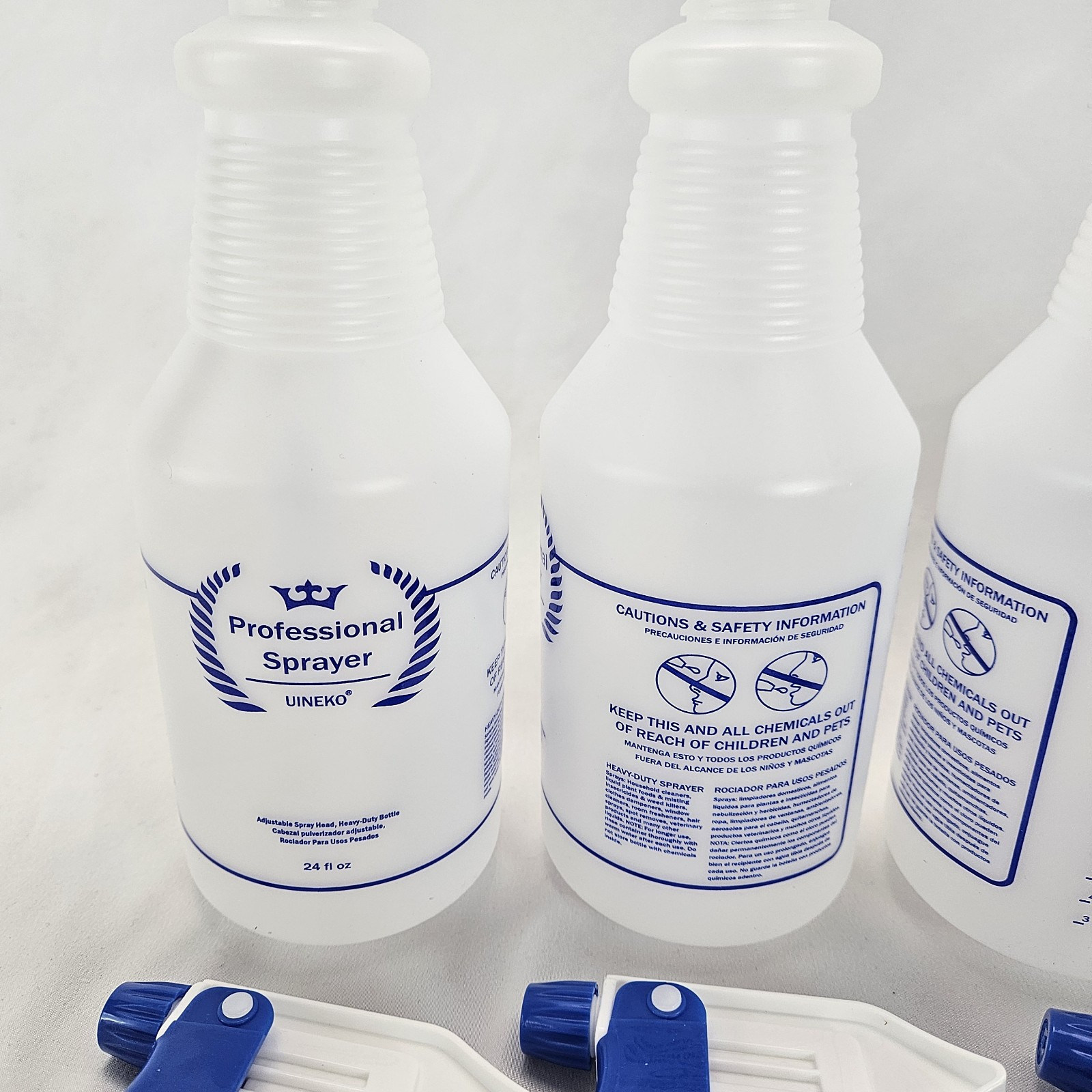 Plastic Spray Bottles 4 Pack 24 Oz All-Purpose Sprayer for Cleaning Solutions…