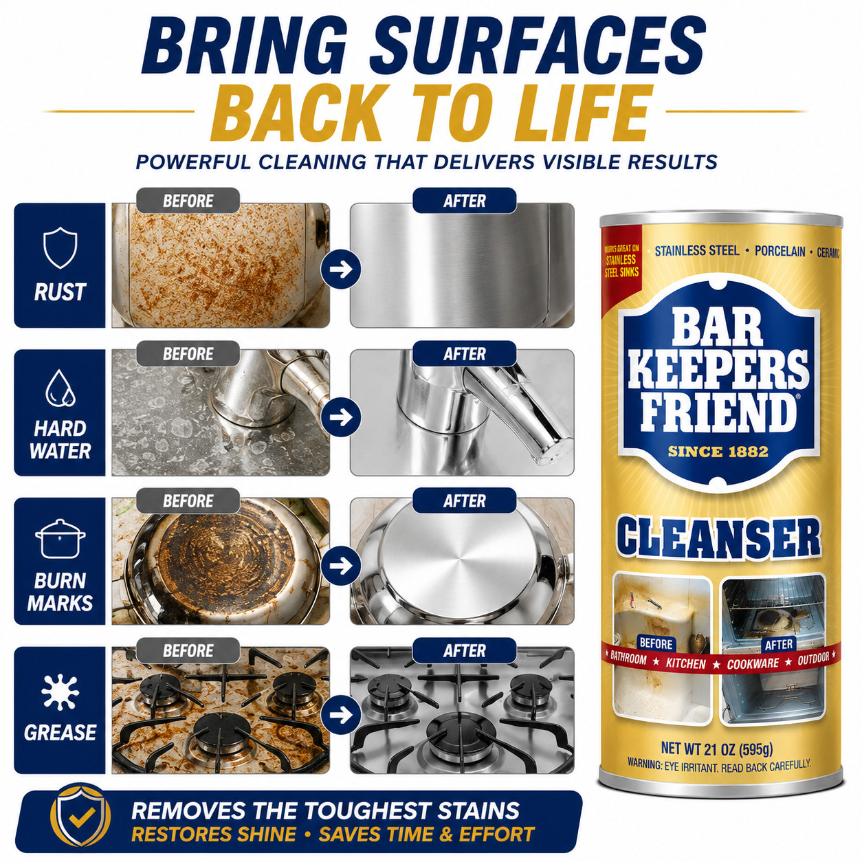 Bar Keepers Friend 21 oz. All-Purpose Cleaner and Polish (4-Pack)