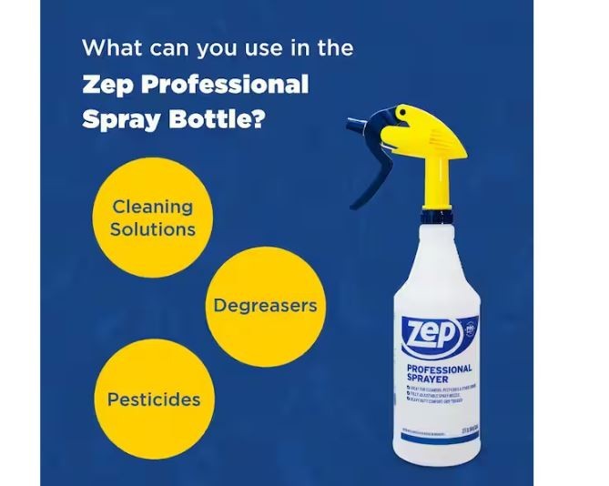 Zep Professional Spray Bottles 32oz (6-Pack) Heavy Duty Adjustable Nozzle