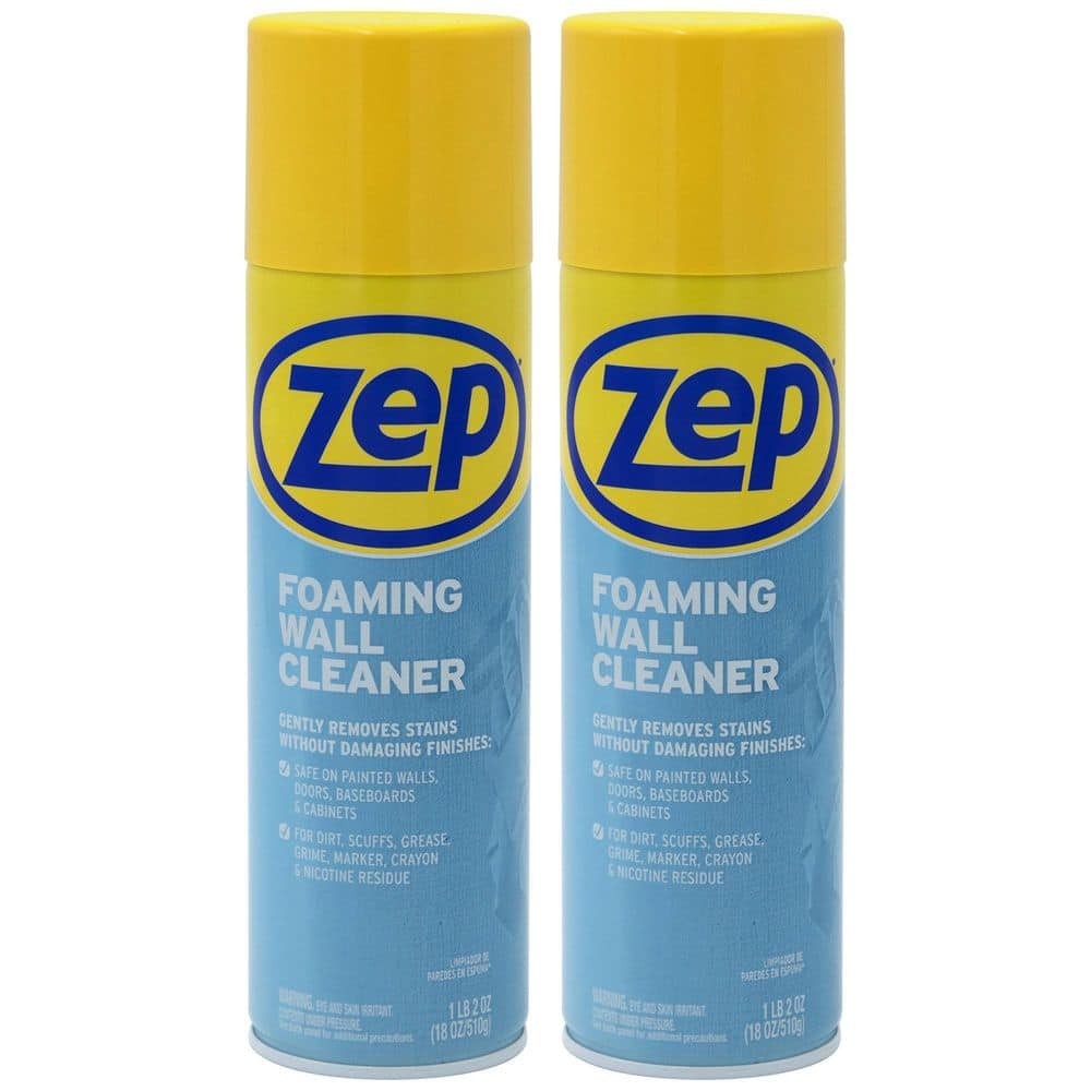 ZEP 18 Oz Foaming Wall Cleaner Spray Removes Scuffs Stains 2 Pack