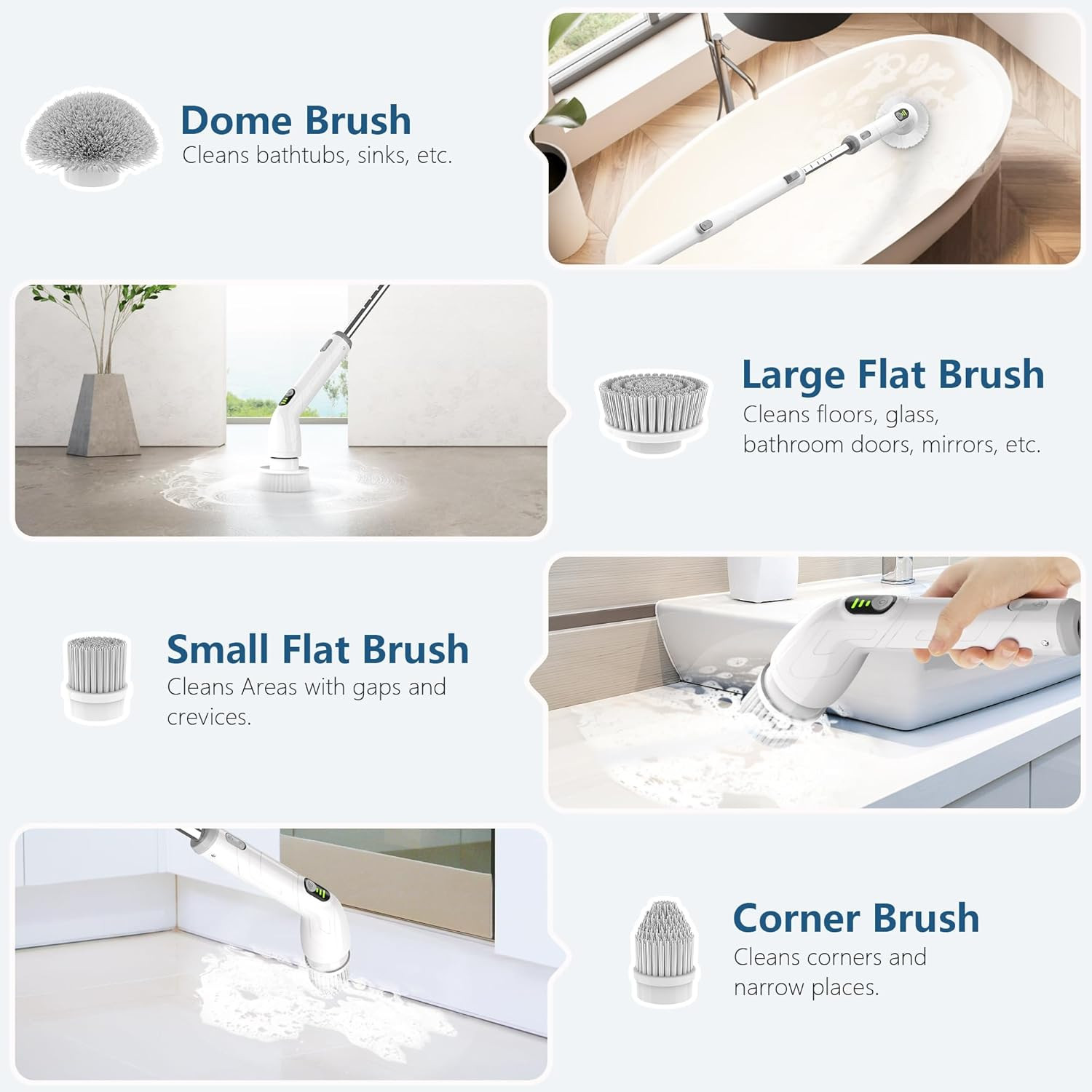 Electric Spin Scrubber, 2024 New Full-Body IPX7 Waterproof Cordless Bathroom Scr