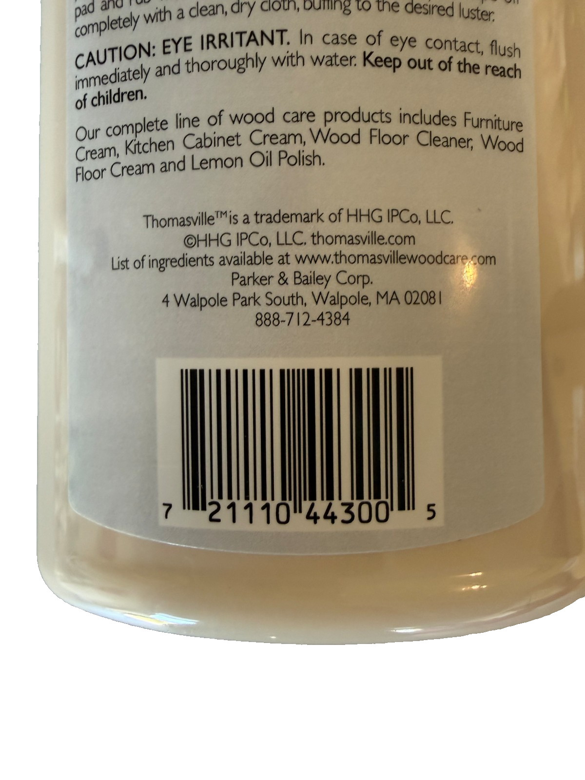 Lot 2 Thomasville Woodcare Kitchen Cabinet Cream Polish 12 oz Cleans Restores