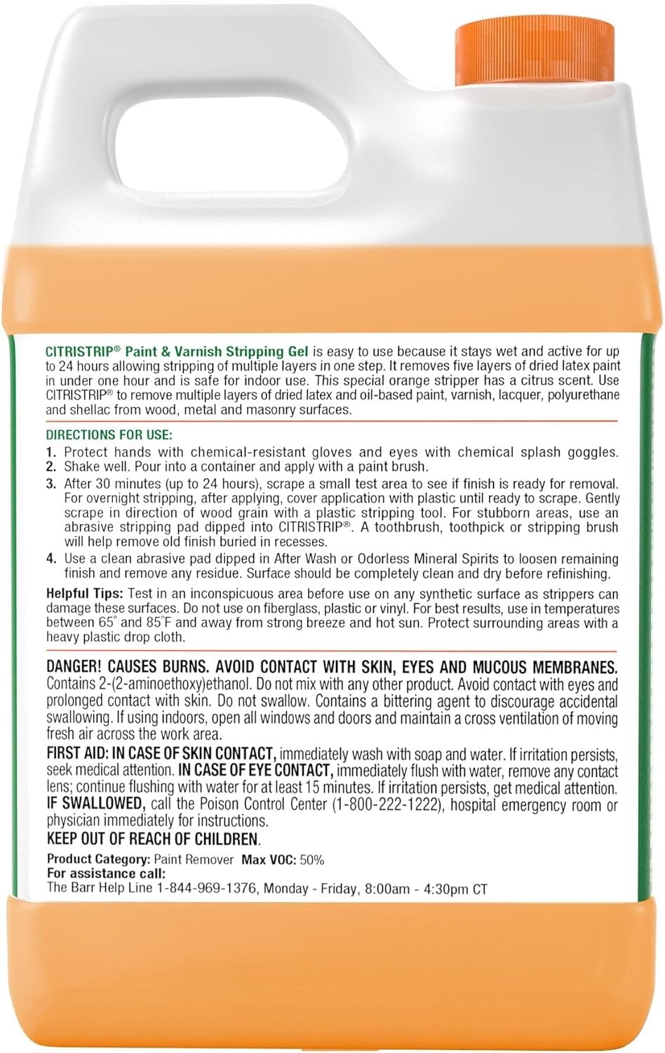 Efficient Citrus Gel Paint & Varnish Remover – 40 oz for Multiple Surfaces