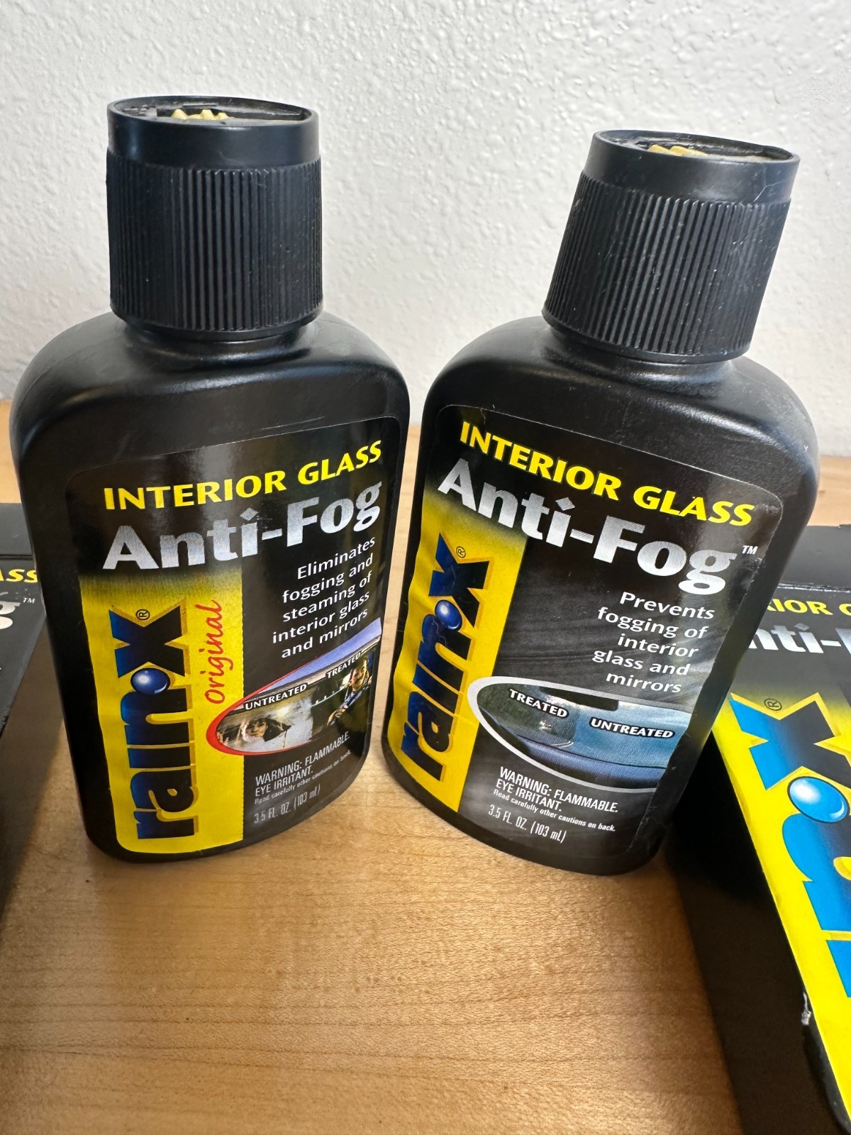 Vintage Rain-X Anti-Fog Interior Glass Treatment Lot of 2 – 3.5 oz Bottles