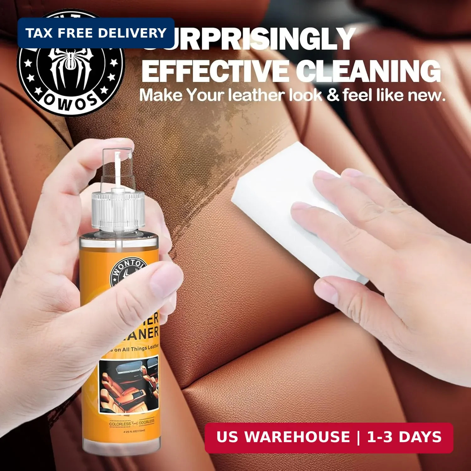 Wontolf Leather Cleaner and Conditioner Non-Toxic Gentle Total Interior Cleaner