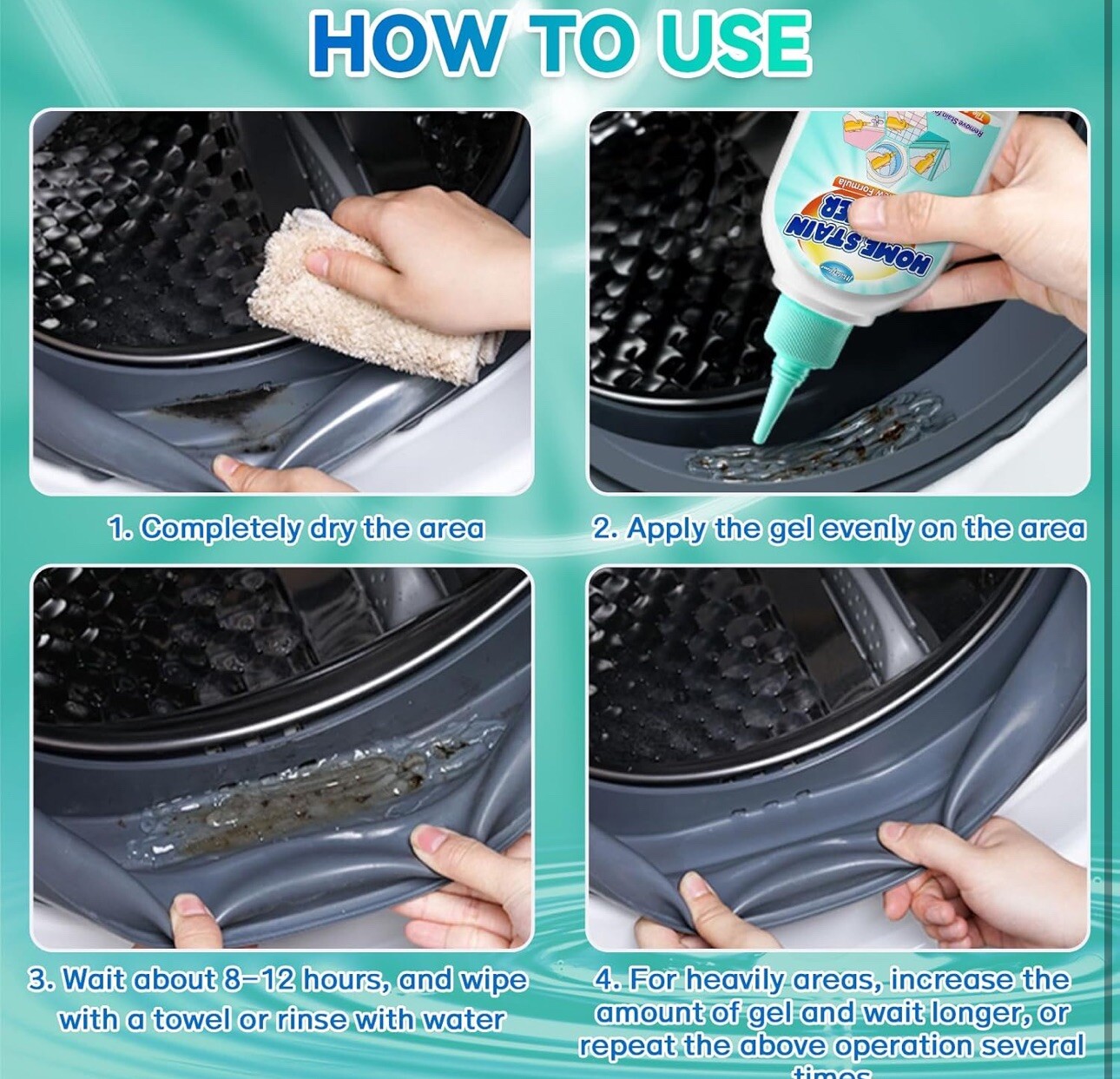 Home Remover Gel, 8 Fl Oz Household Washing Machine Cleaner Grout Cleaner