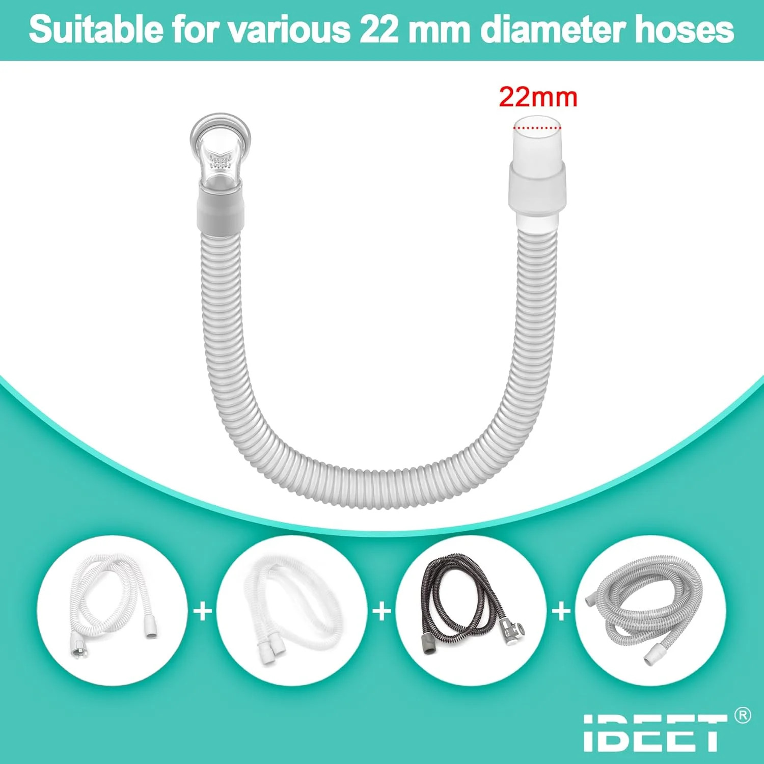Short Tube Assembly For Swift FX w/ Swivel Elbow Hose Supplies Compatible CPAP