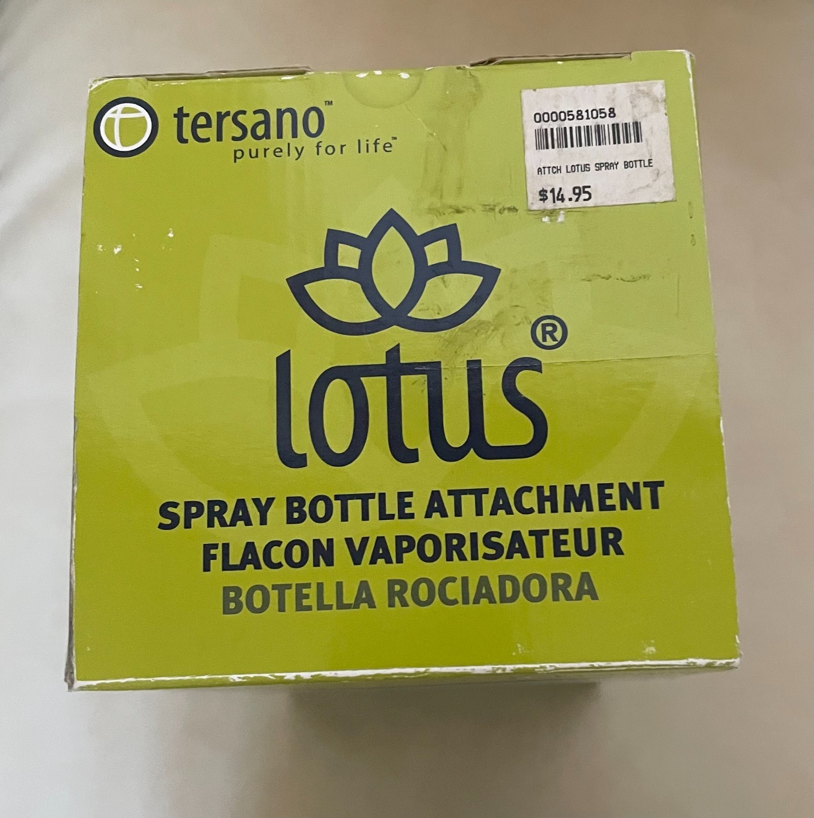 Tersano Lotus – Replacement Spray Bottle ONLY Model LSA200 – BRAND NEW in BOX