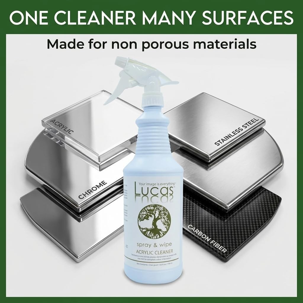 Acrylic & Plastic Cleaner Spray – Streak-Free for Plexiglass, Glass, Mirrors & M