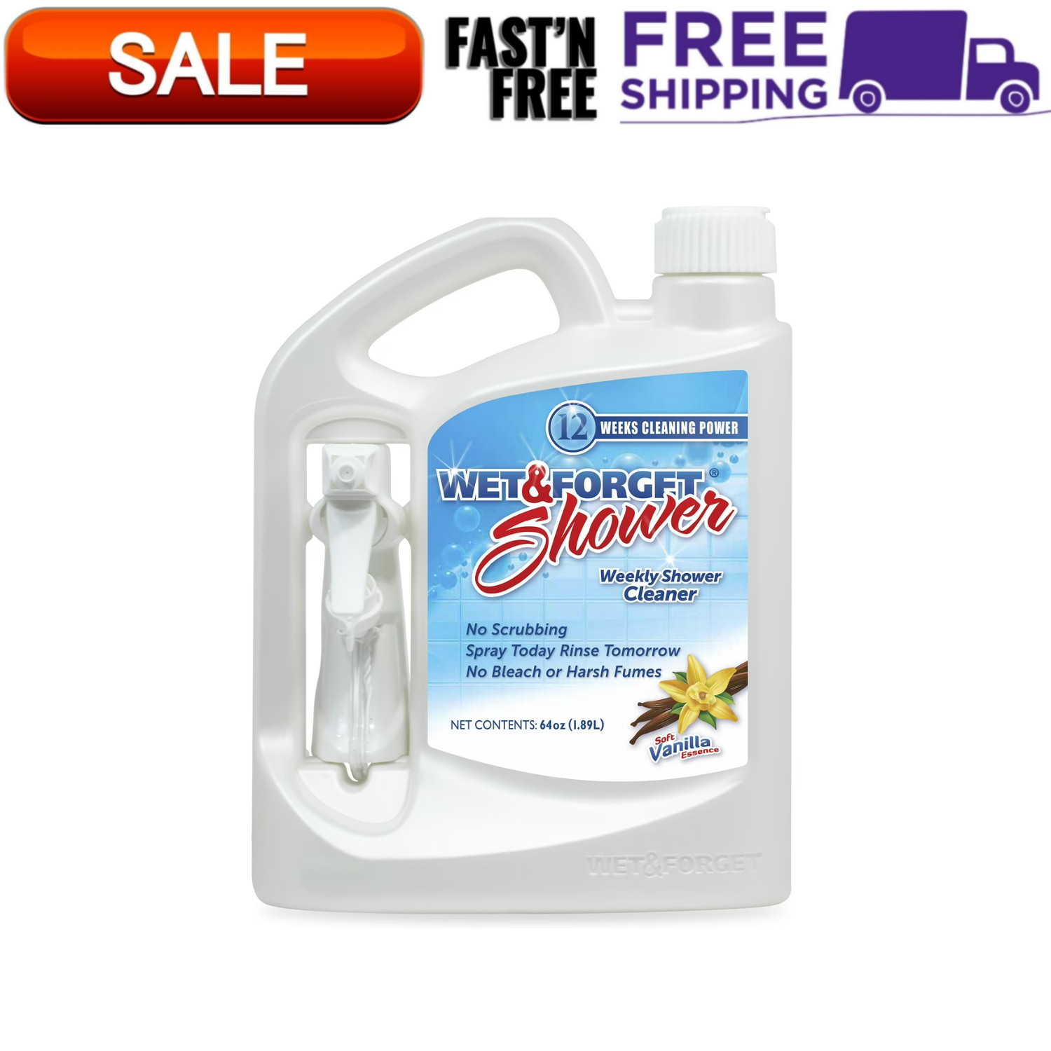 Wet Forget Weekly Shower Cleaner Vanilla Scent 64 fl oz Spray Bottle