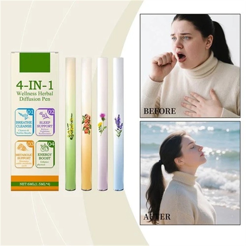 4PCS Natural Diffuser with Mint for Lung Health & Fresh Air 2026 NEW