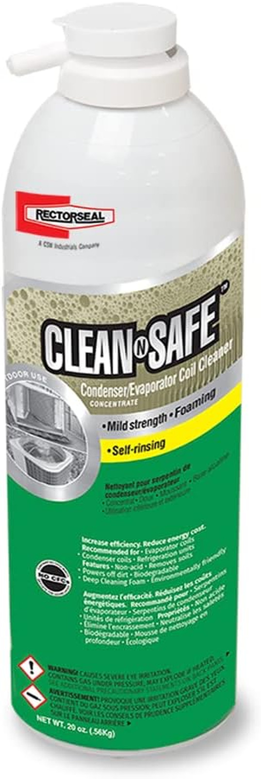 Clean-N-Safe 83780 Coil Cleaner, Non- Acid Deep Cleaning Foam, Easy Application