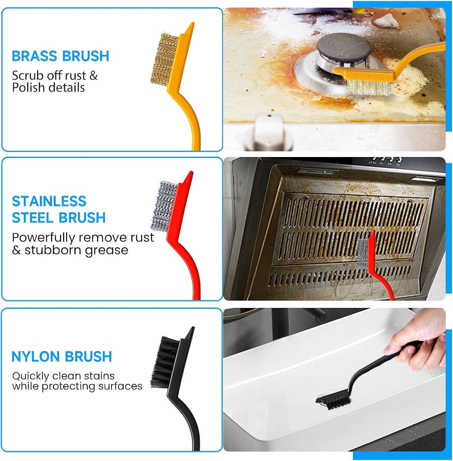 14Pcs Crevice Cleaning Brush Set, V Shape Grout Cleaner Brush for Deep Cleani…