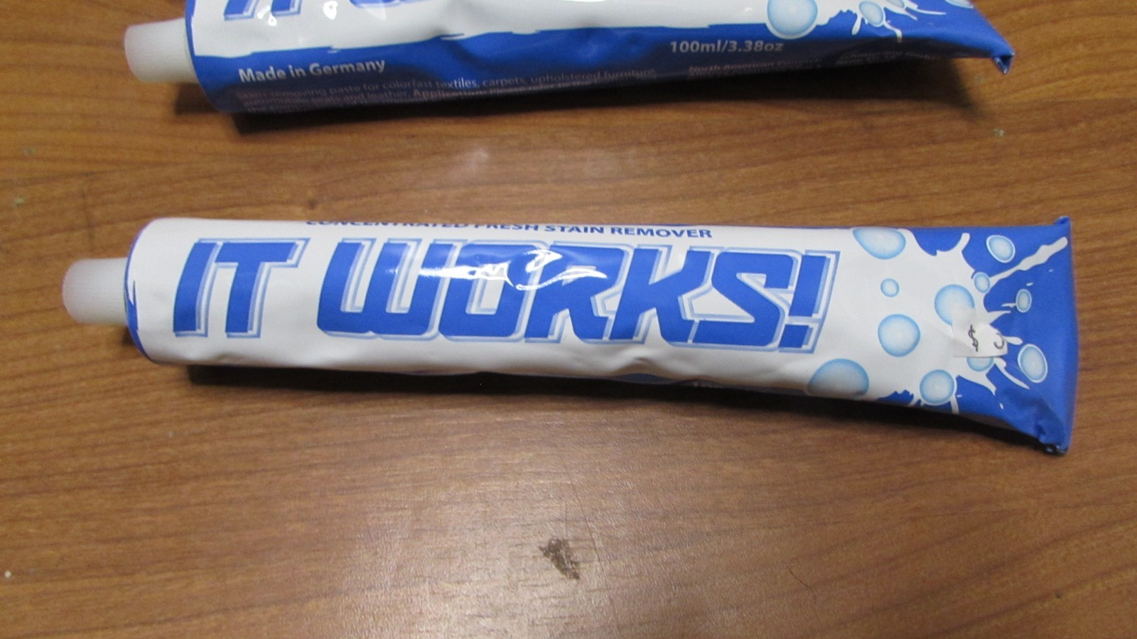 It Works Stain Remover 3 Tubes 3.38 Oz. New Cleaner Whitener Spot Remover Sealed