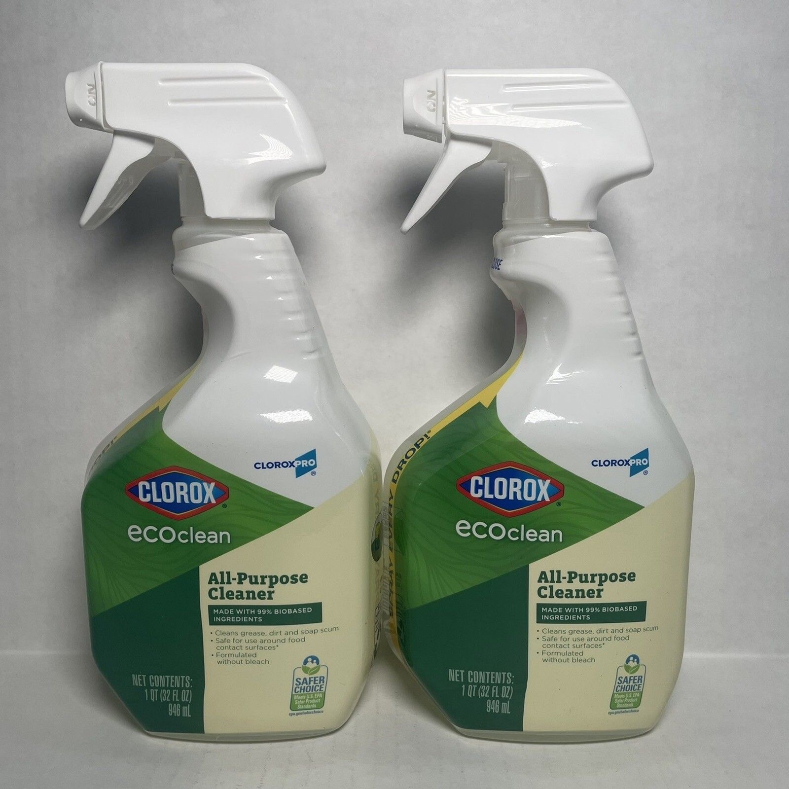 Lot x4 Clorox Cloroxpro Ecoclean All-Purpose Cleaner Spray Bottle 32 Fl Oz