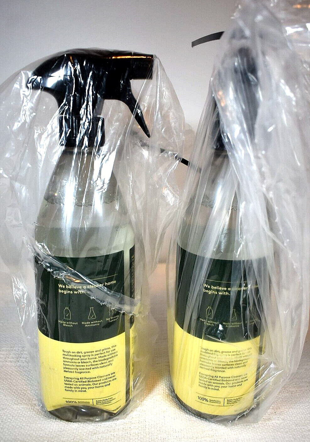EVER SPRING All Purpose Cleaner Lemon Mint Scent – 2 Spray Bottles 28oz Each