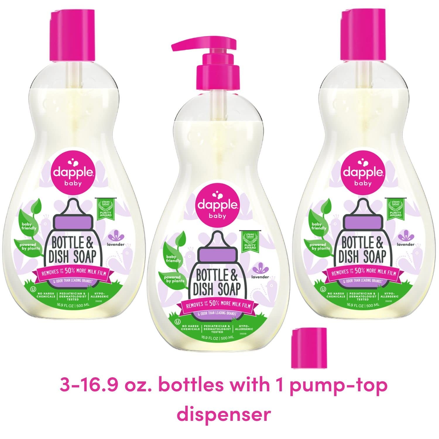 Dapple Baby Bottle Soap, Hypoallergenic Dish Soap for Baby Bottles, Powered b…