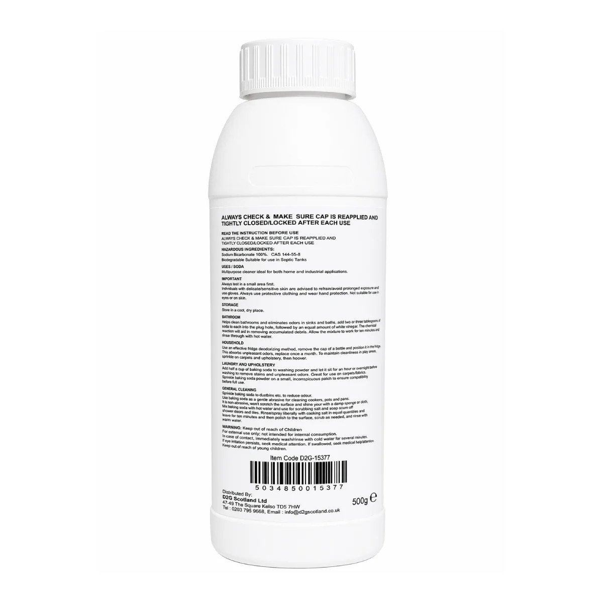 Baking Soda 500g – Multi-Purpose Cleaning Powder Deodoriser Odour Remover Home