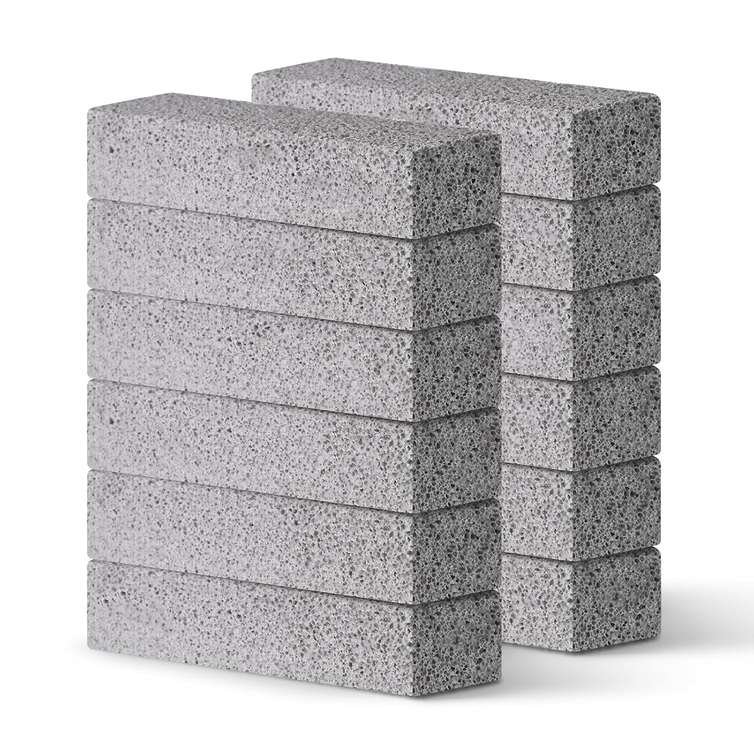 6/12-Pack Pumice Stones for Cleaning – Toilet Bowl Cleaner (Gray)