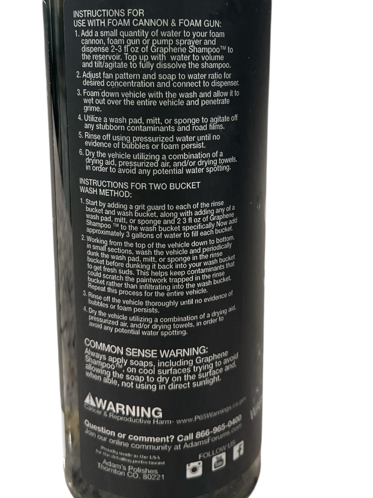 Adam’s Polishes Graphene Ceramic Shampoo (2 Pack) CC