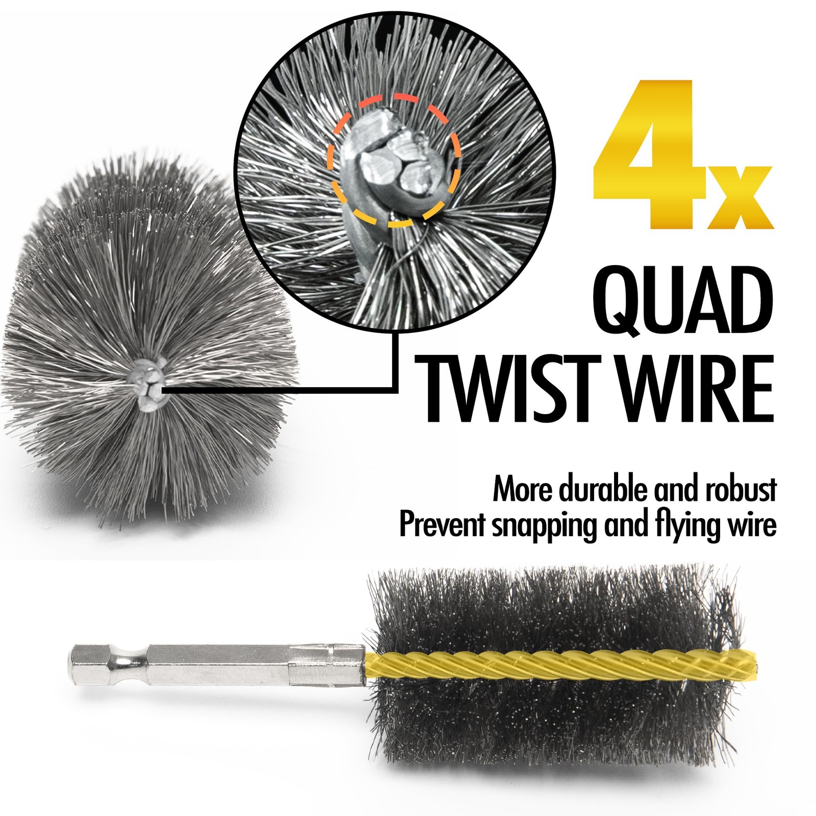 Quadruple Wire Twist Professional ID Copper Tube Pipe Cleaner for Fittings 6p…