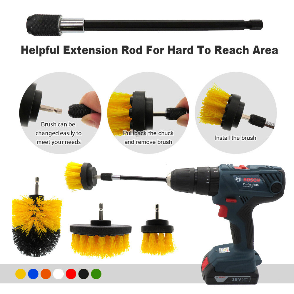 25 Pack Drill Brush Set Attachments Power Cleaning Scrubber Brush Car And Home