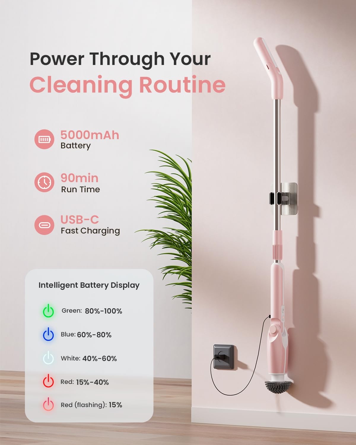 Leebein Electric Spin Scrubber, Shower Scrubber with 4 Adjustable Angles and …