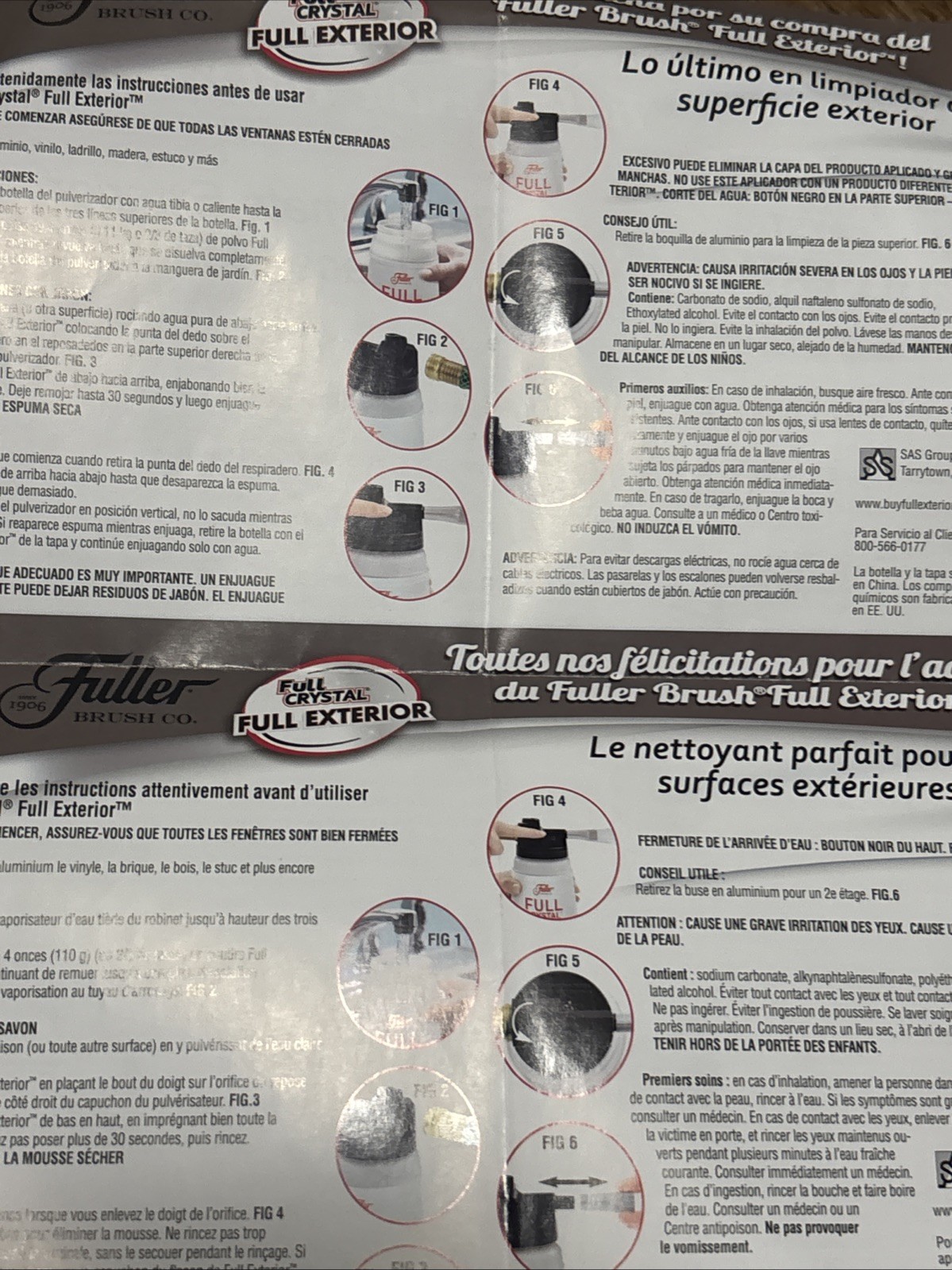 Fuller Brush Full Crystal Exterior Kit Alum Vinyl Brick Wood Stucco 2 Refills