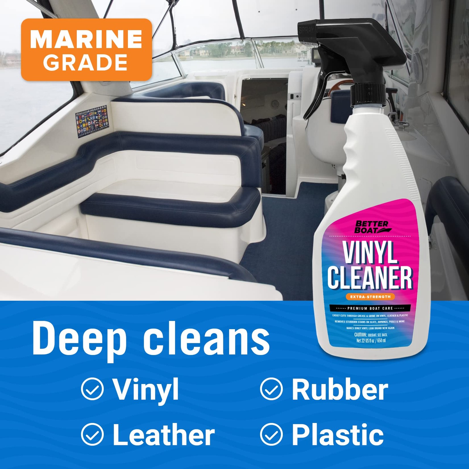 Boat Vinyl Cleaner Upholstery And Seat Cleaner Protectant For Marine Vinyl Windo