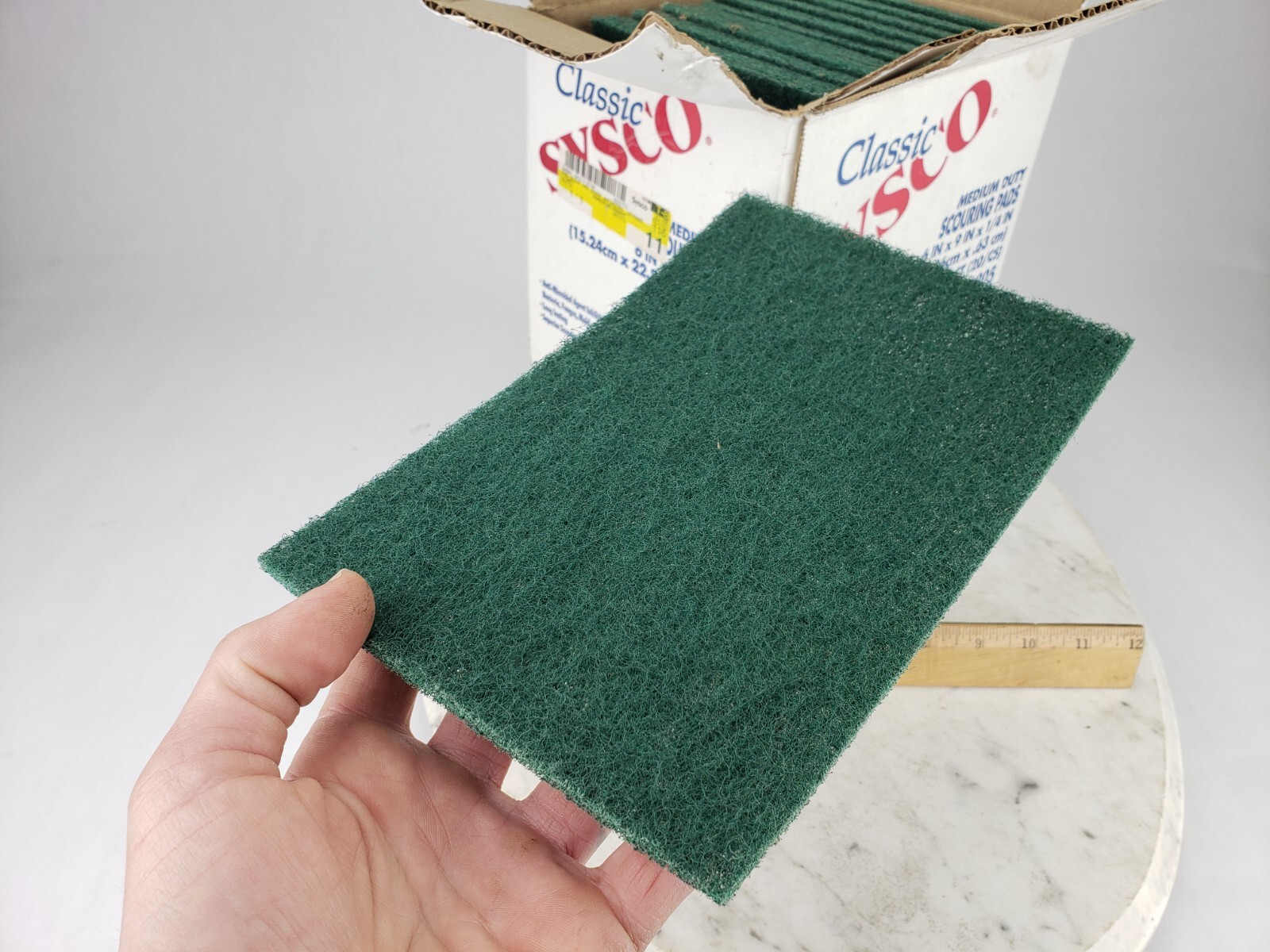 19x Scouring Pads Medium Duty Home Kitchen Auto Scour Scrub Cleaning Pad Green
