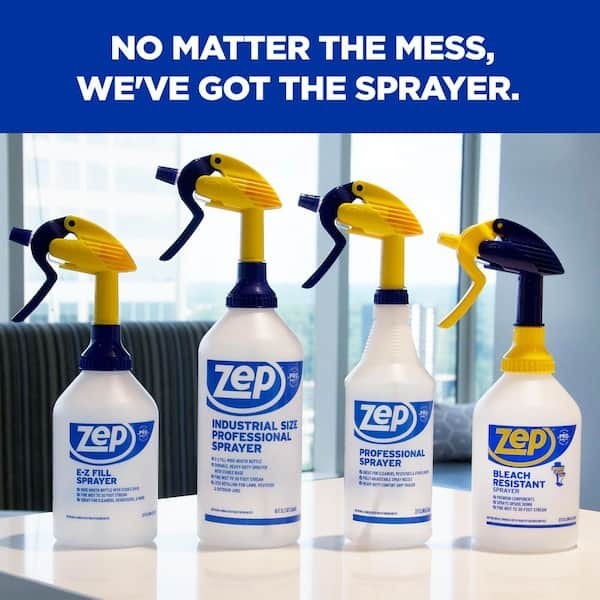 Zep Professional Spray Bottles 32oz (6-Pack) Heavy Duty Adjustable Nozzle