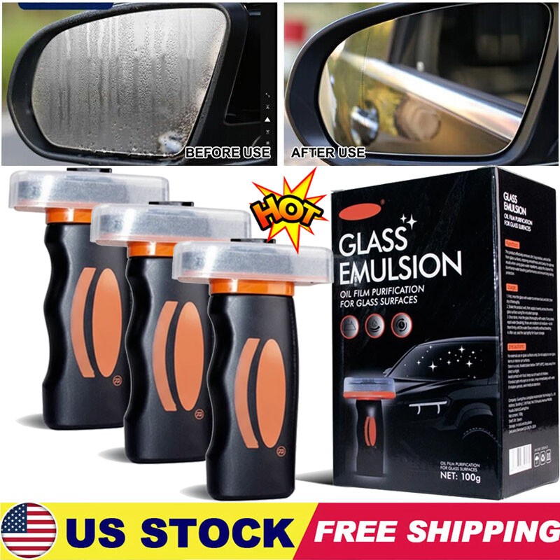 1-5Set Automotive Oil Film Cleaner Car Windshield Oil Film Remover w/ Brush Head