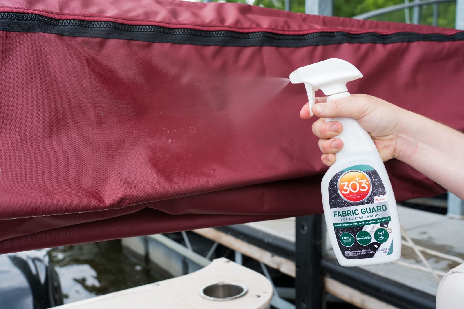 Water Repellent Fabric Protector for Boat Covers & Canvas – 16 oz Marine Guard