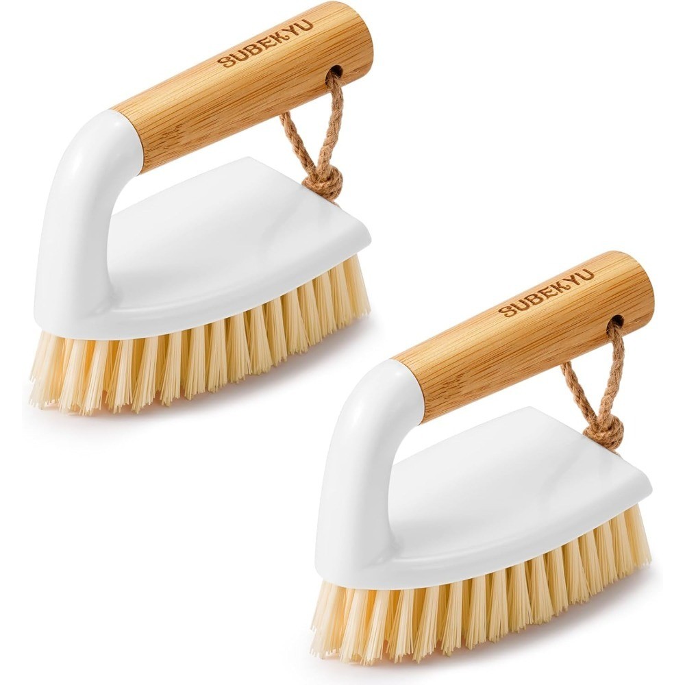 Heavy Duty Scrub Brush with Handle for Cleaning Bathroom Shower Tile Floor