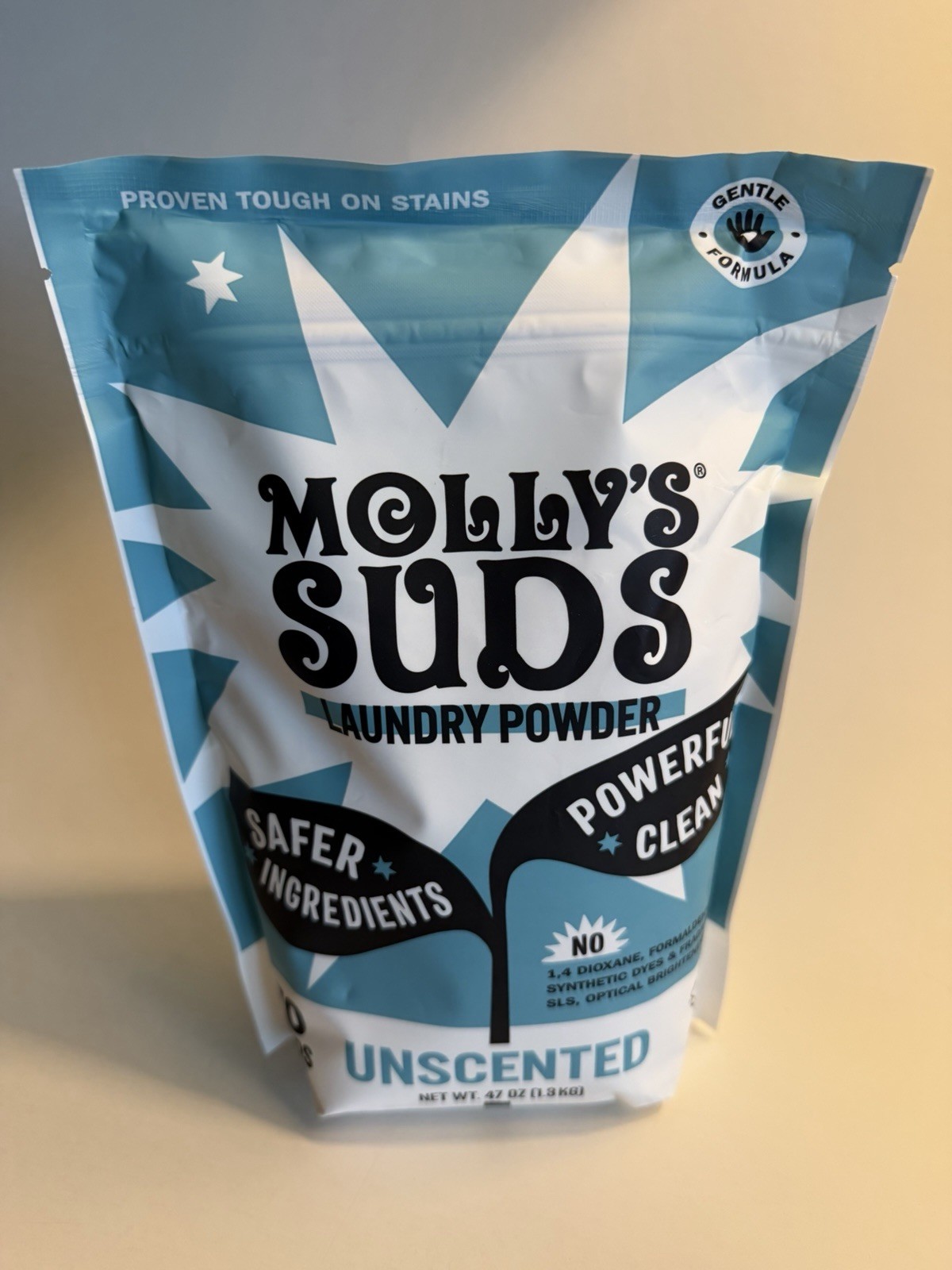 Molly’s Suds Laundry Powder Unscented 70 Loads 47 oz Safe Ingredients SEALED