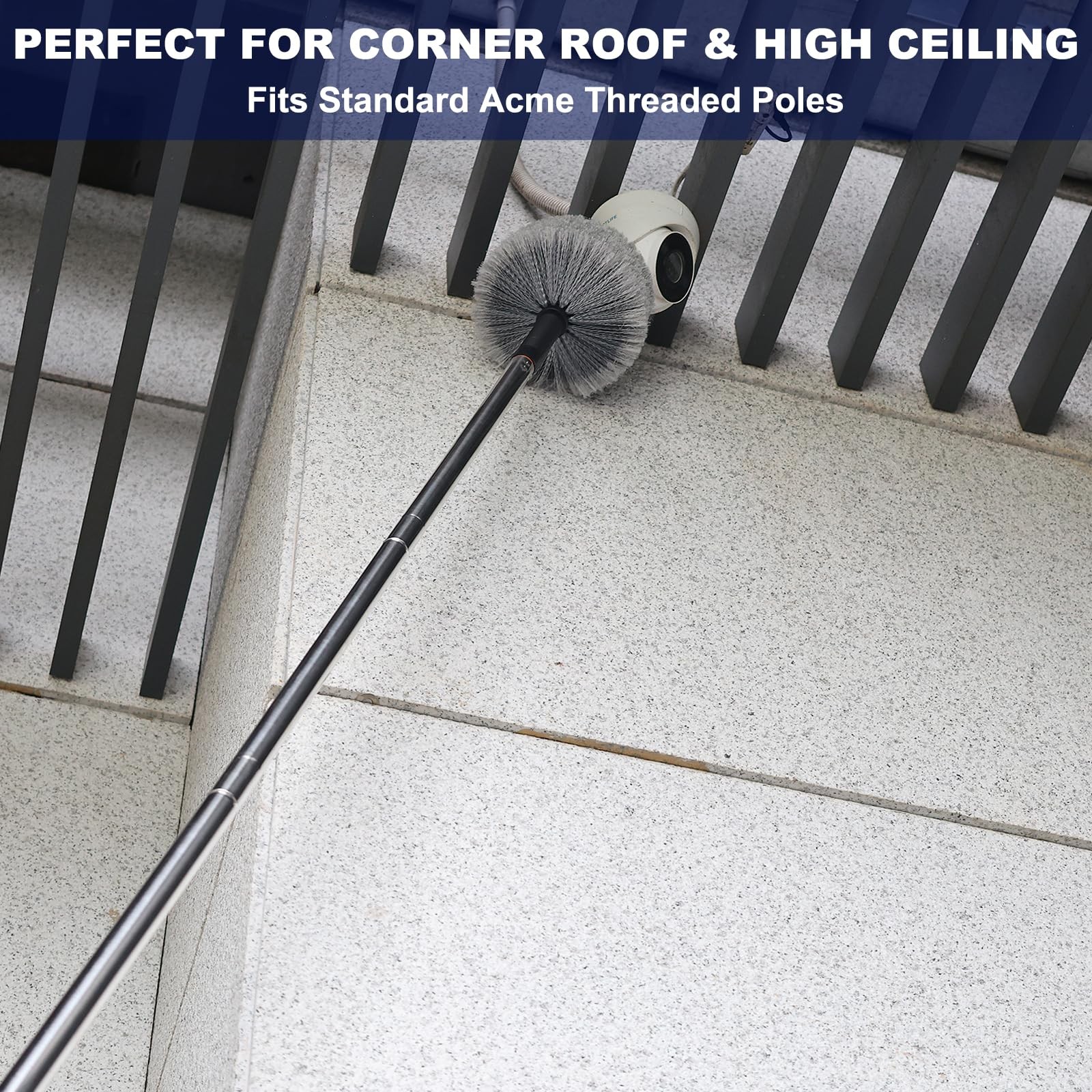 2 Pack Cobweb Duster Head Brush High Efficiency Twiston Spider Web Brush For Ind