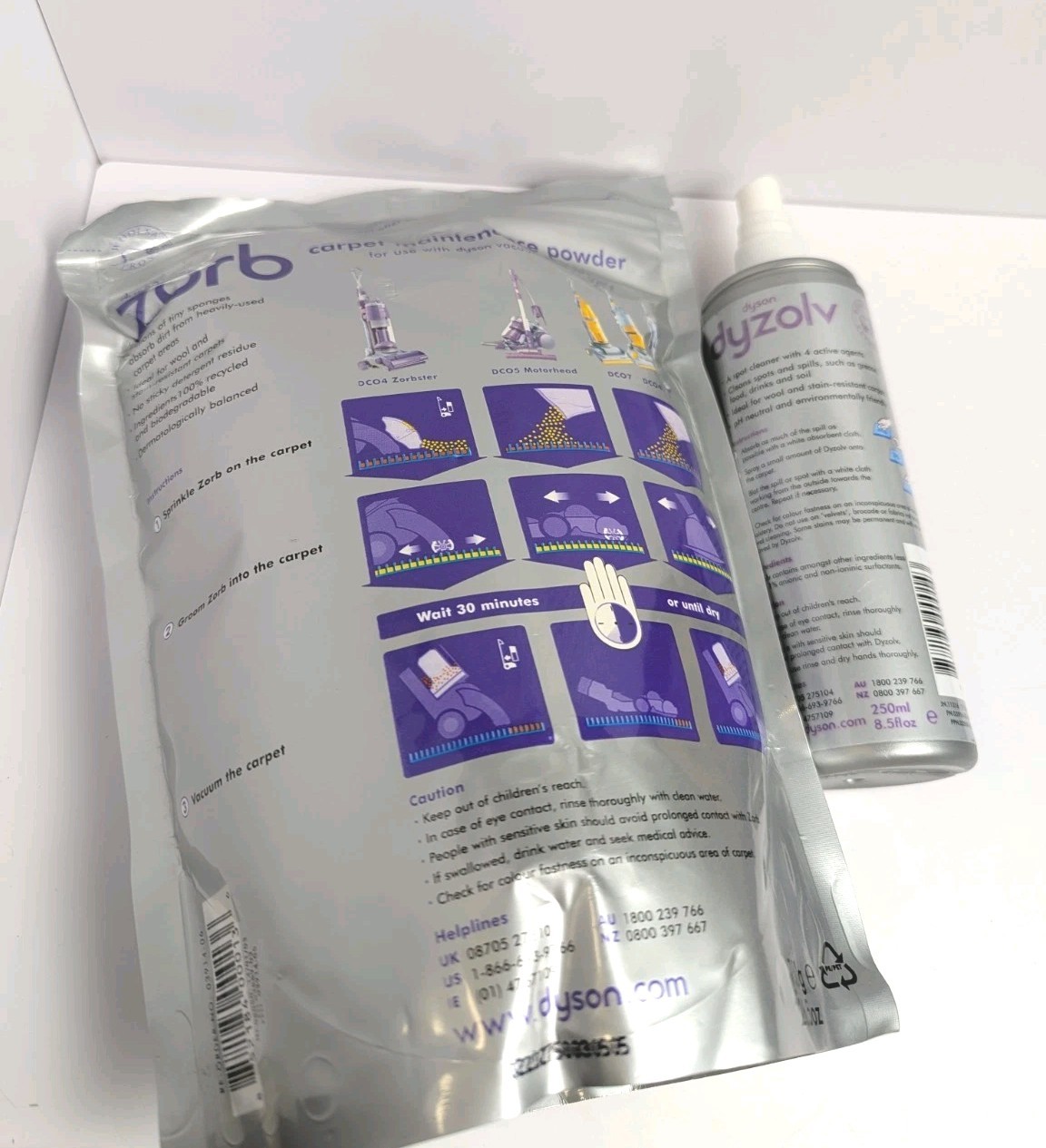 Dyson Zorb Carpet Cleaner Powder & Dysolv Spray Stain Remover