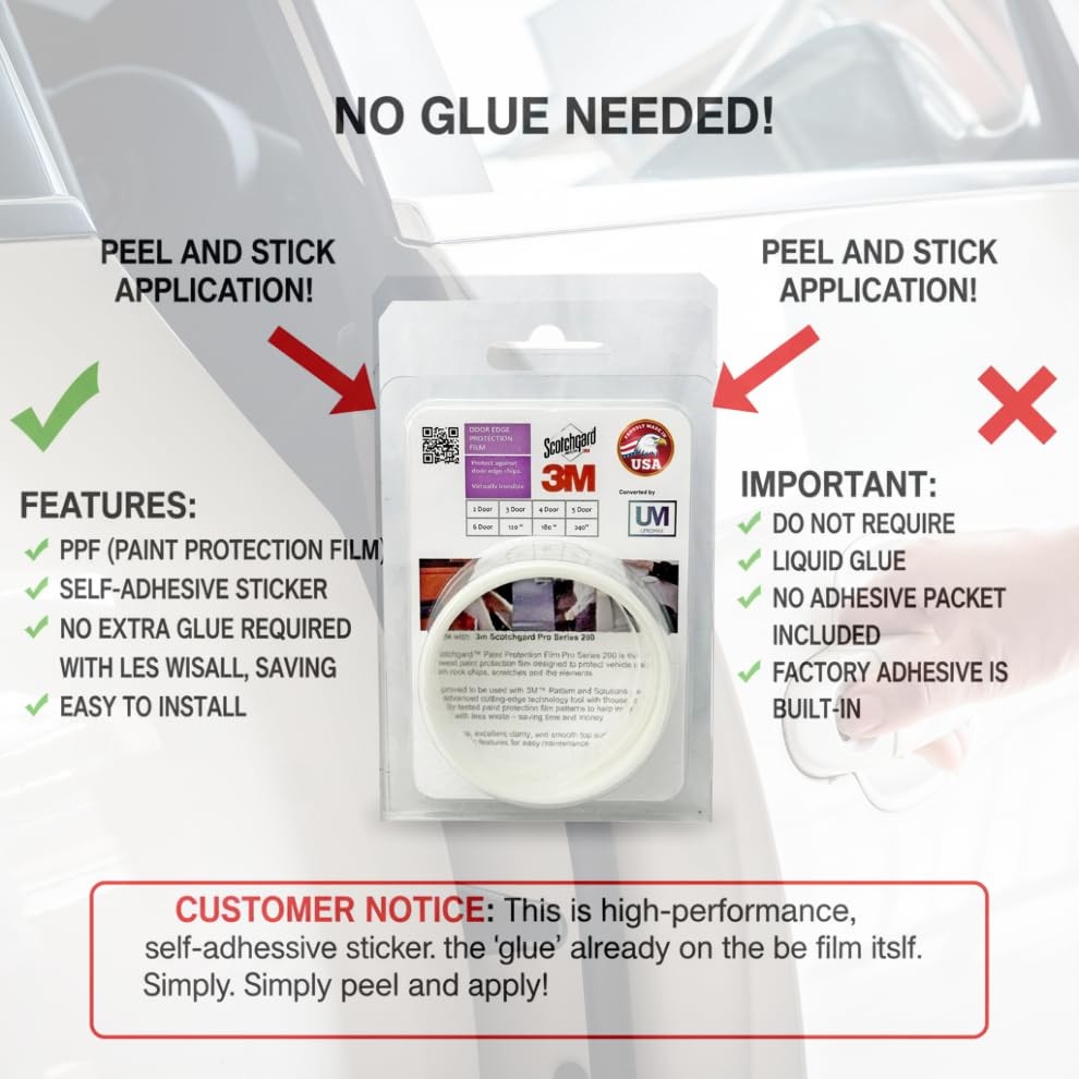 3M Door Edge Paint Protection Film 8mil Precut Strips for Cars SUVs