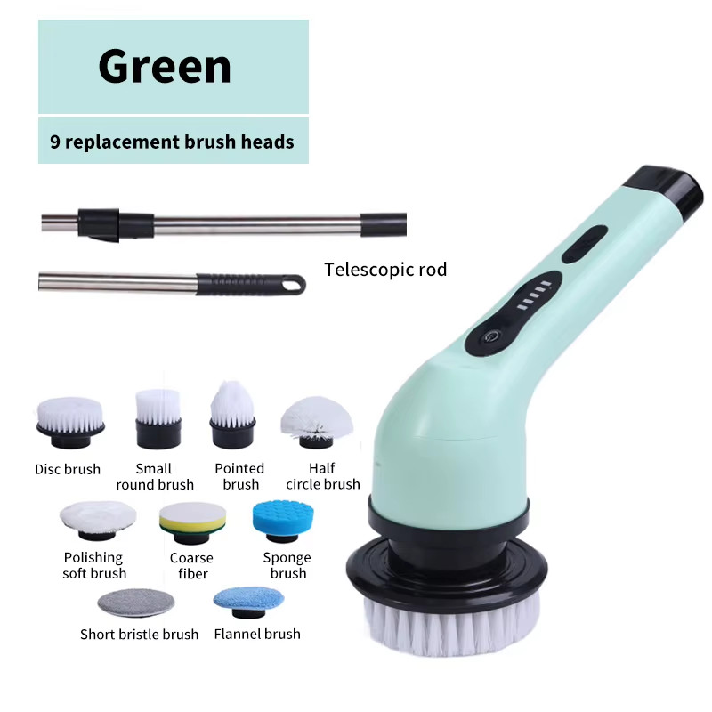 9-In-1 Electric Cleaning Brush USB Electric Spin Cleaning Scrubberadjustable Ele