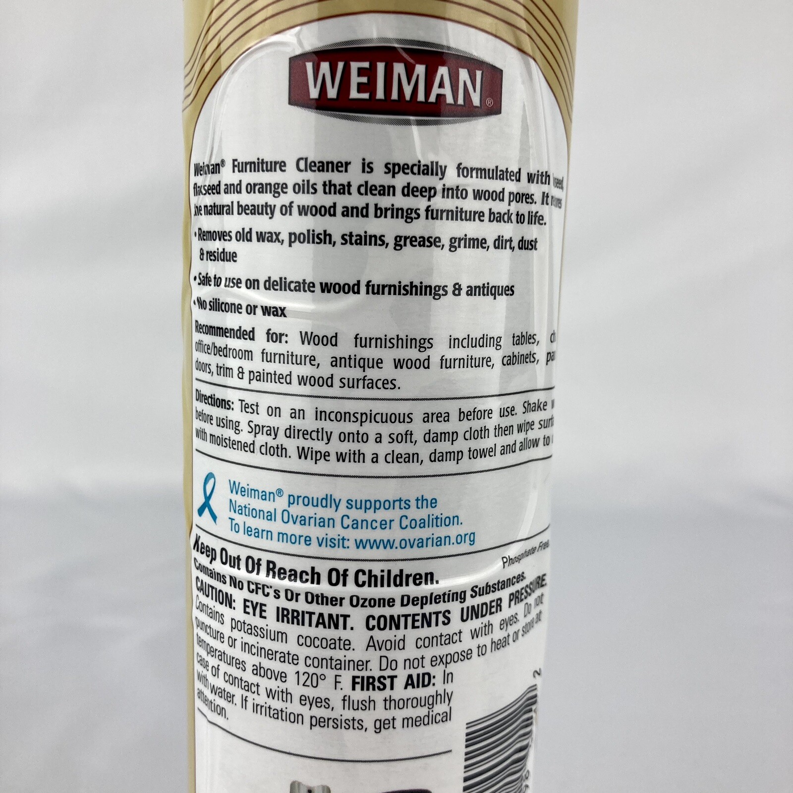 Weiman Furniture Cleaner Aerosol Spray 12oz New Discontinued Cleans Wood Safely