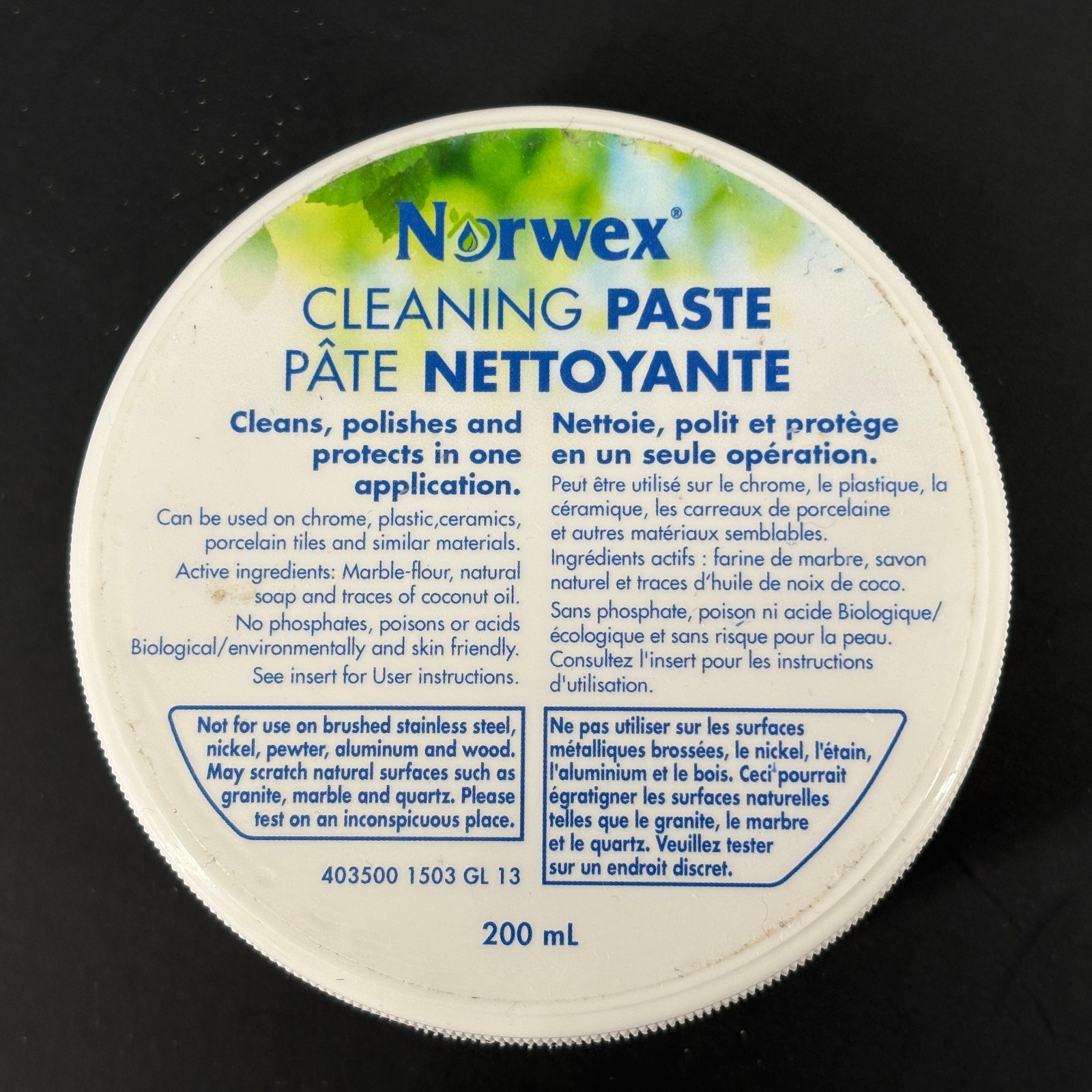 Norwex Cleaning Paste 200ml 6.76 Fl.Oz Cleans, Polishes and Protects NEW