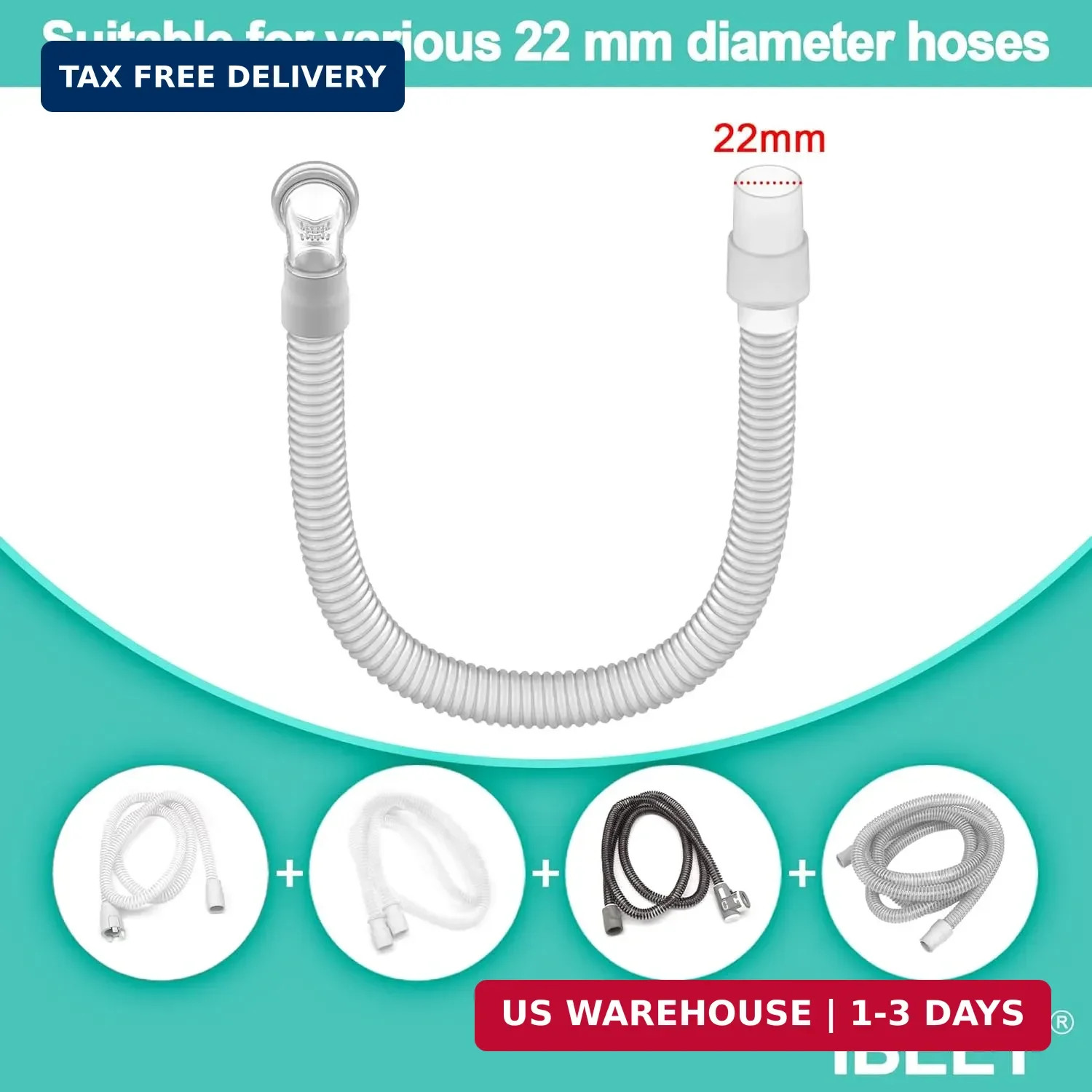 Short Tube Assembly For Swift FX w/ Swivel Elbow Hose Supplies Compatible CPAP