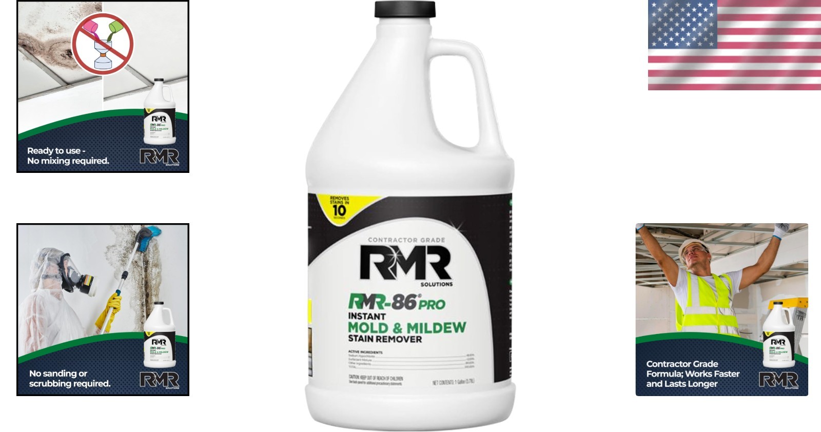 Powerful 128 Fl Oz RMR-86 Mold and Mildew Remover – Contractor Grade Solution