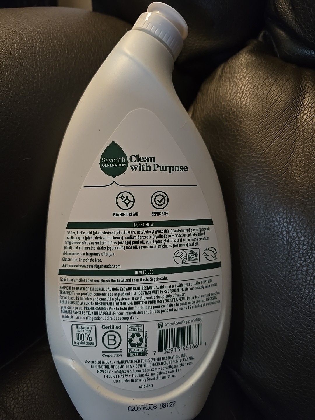3 Toilet Bowl Cleaner, Fresh Mint, 24 fl oz (H9)