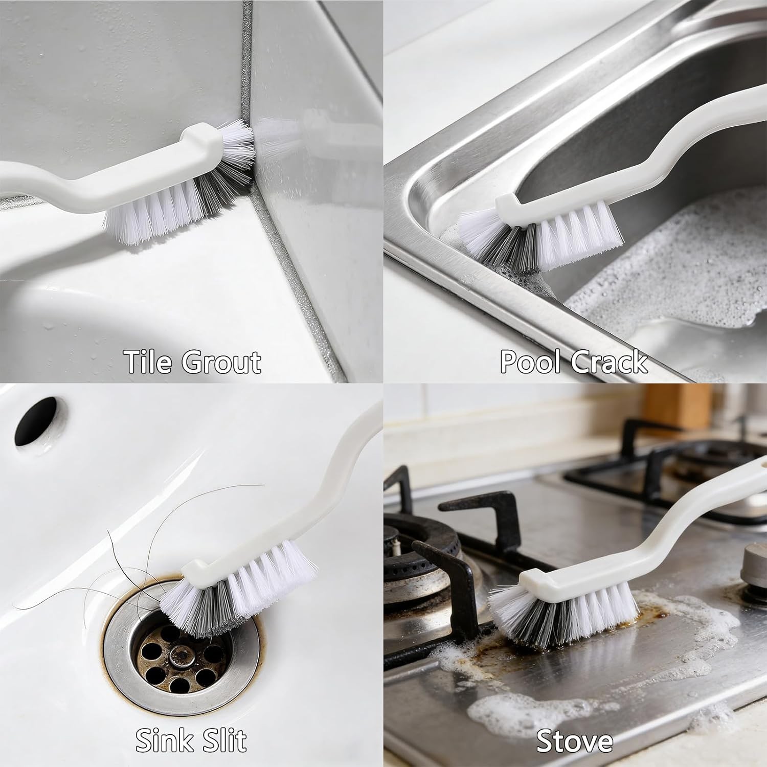 Crevice Cleaning Brush Tool – Heavy Duty Hard Bristle Gap Brush for Deep