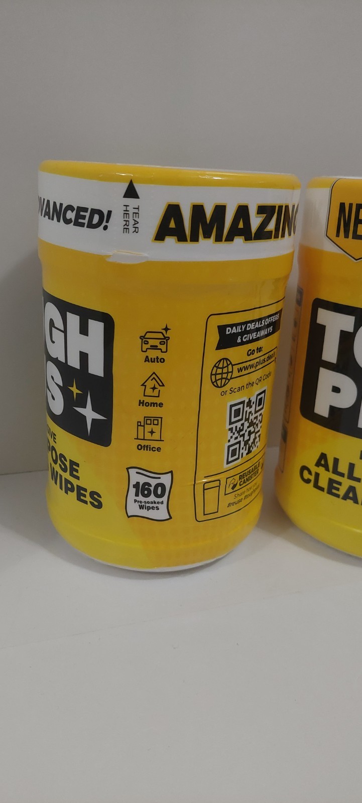 Lot of 2 Tough Plus Heavy Duty All Purpose Cleaning Wipes 160 Each 320 Total