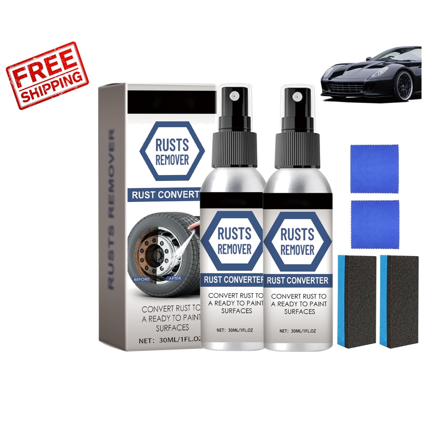 2-Pack Nexa Rust Remover Spray – Plant-Based, Long-Lasting Protection for Metals