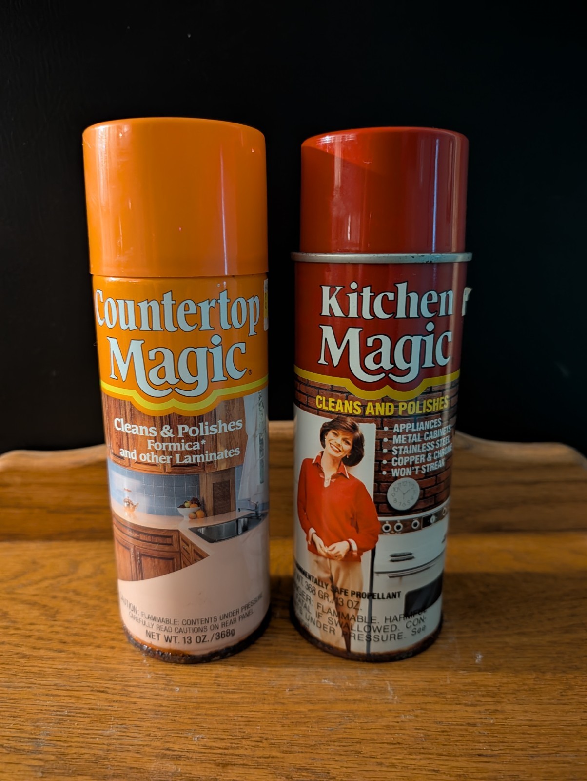 Vintage Countertop Magic & Kitchen Magic 130z Cleans & Polishes 95+% Full