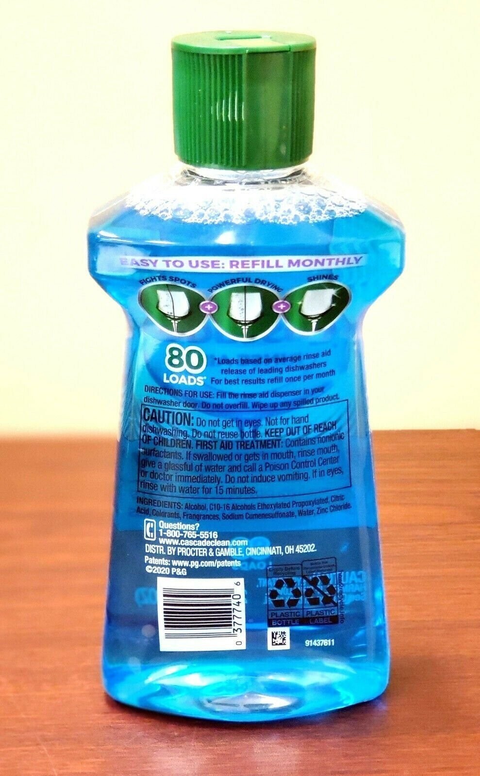 Cascade Power Dry Dishwasher Rinse Aid, 16 Fluid Ounces